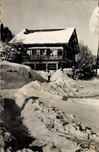 Ak Les Contamines Montjoie Haute Savoie, Hotel La Gelinotte, Winter