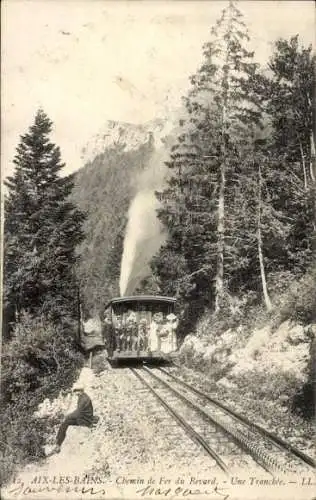 Ak Aix les Bains Savoie, Chemin de Fer du Revard, une Tranchee