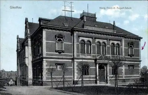 Ak Glauchau in Sachsen, König Friedrich August-Schule