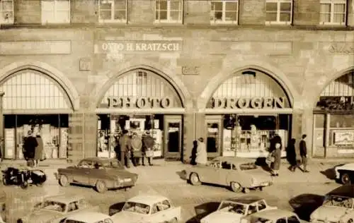 Foto Ak Chemnitz in Sachsen, Geschäftshaus Otto H. Kratzsch, Photo, Drogen, Autos