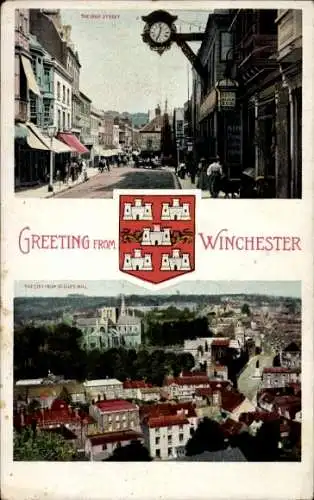 Wappen Ak Winchester South East England, Straßenpartie, Panorama