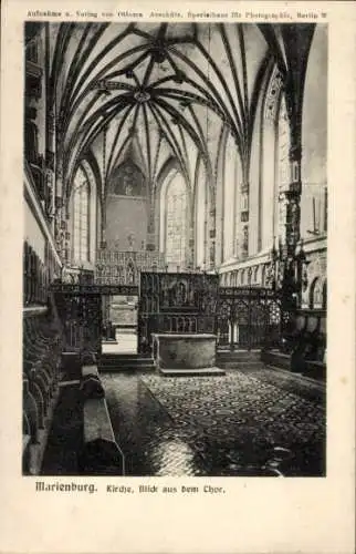 Ak Malbork Marienburg Westpreußen, Chor der Kirche, Altar