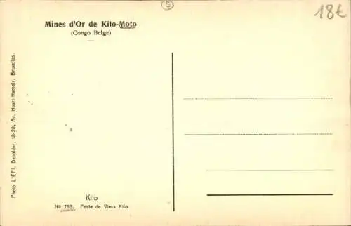 Ak Kilo Moto DR Kongo Zaire, Goldminen, Vieux Kilo Post