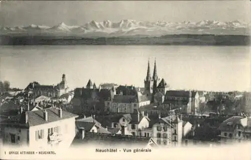 Ak Neuchâtel Neuenburg Stadt, Gesamtansicht