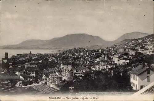 Ak Neuchâtel Kanton Neuenburg, Blick von der Mall