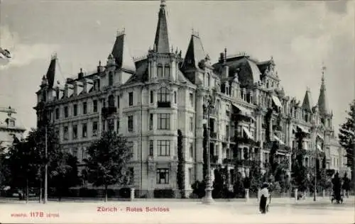 Ak Zürich Stadt Schweiz, Rotes Schloss