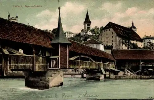 Ak Luzern Stadt Schweiz, Spreuerbrücke