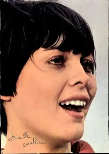 Ak Schauspielerin und Sängerin Mireille Mathieu, Portrait, Autogramm