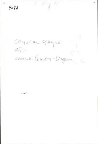 Ak Schauspielerin Crystal Gayle, Portrait, Autogramm
