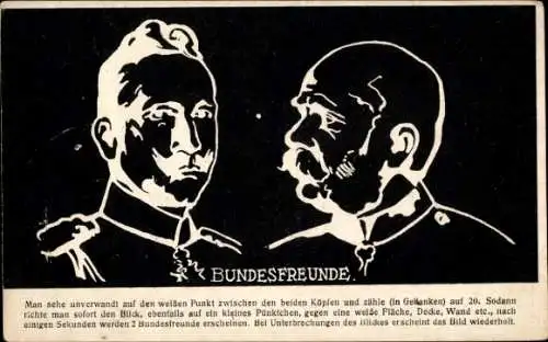 Vexier Ak Bundesfreunde, Kaiser Wilhelm II., Kaiser Franz Joseph I.