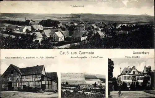 Ak Germete Warburg, Deesenberg, Villa Franke, Gastwirtschaft, Bäckerei, Antoniusquelle, Hainturm