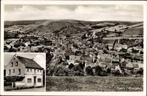 Ak Alsenz in der Pfalz, Totalansicht, Gasthaus zum Bahnhof