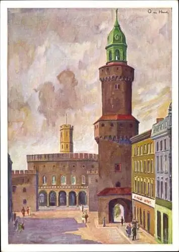 Künstler Ak Görlitz in der Lausitz, Reichenbacher Turm