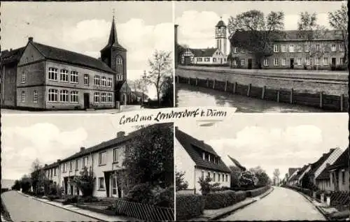 Ak Lendersdorf Düren in Nordrhein Westfalen, Kirche, Straße, Häuser