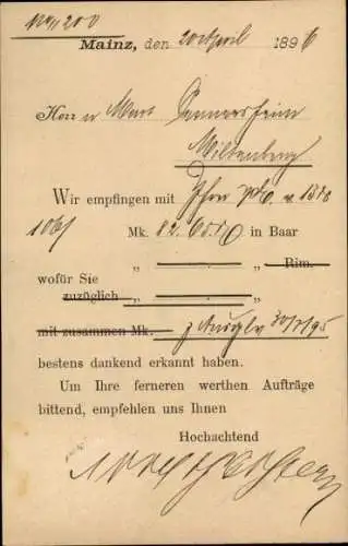 Vorläufer Ak Mainz am Rhein, Firma, Adolf & Leo Stern