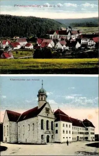 Ak Friedenweiler im Schwarzwald, Gesamtansicht, Klosterkirche, Schloss