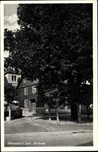 Ak Oberstadt im Landkreis Hildburghausen in Thüringen, Dorflinde