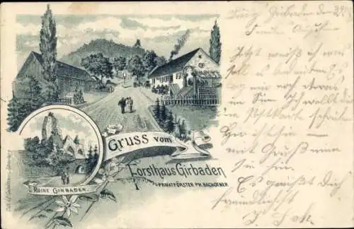 Ak Mollkirch Elsass Bas Rhin, Forsthaus Girbaden, Burgruine