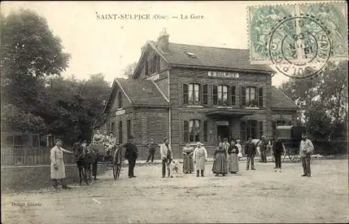 Ak Saint Sulpice Oise, La Gare