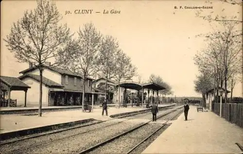 Ak Cluny Saône-et-Loire, Bahnhof