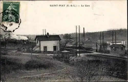 Ak Saint-Piat Eure et Loir, La Gare