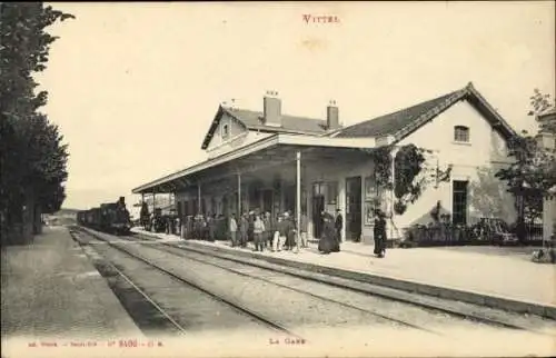 Ak Vittel Lorraine Vogesen, Bahnhof