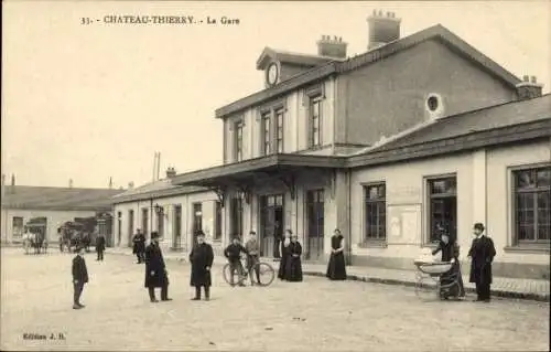 Ak Château Thierry Aisne, Gare