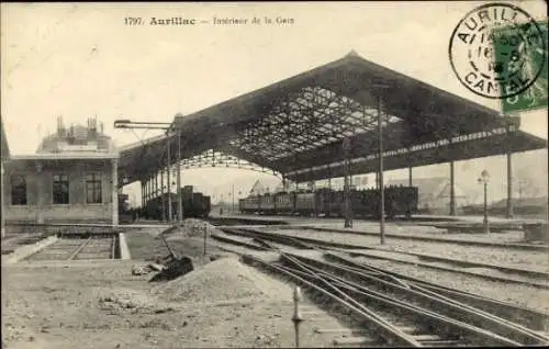 Ak Aurillac Cantal, Innenraum des Bahnhofs