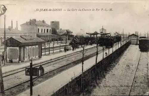 Ak Saint Jean de Losne Côte-d'Or, Bahnhof