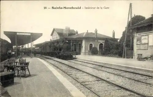 Ak Sainte Menehould Marne, Bahnhof