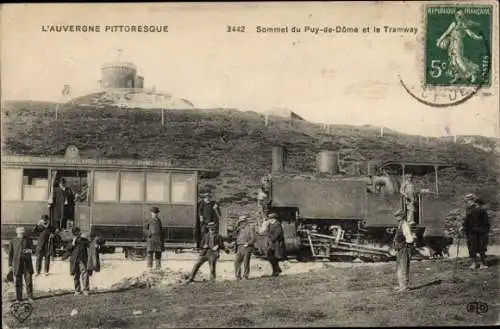 Ak Puy de Dôme, Summit und die Straßenbahn