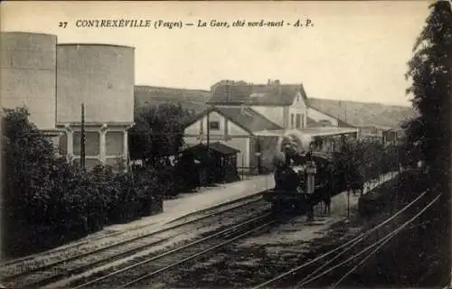 Ak Contrexéville Lorraine Vogesen, Bahnhof