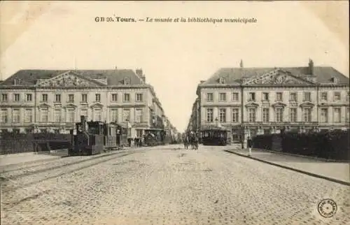 Ak Tours Indre et Loire, Museum und Stadtbibliothek