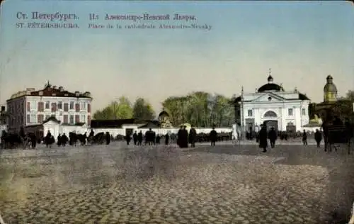 AK Sankt Petersburg Russland, Alexander-Newski-Kathedralenplatz