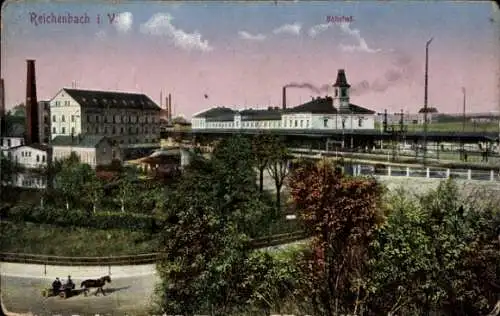 Ak Reichenbach im Vogtland, Bahnhof