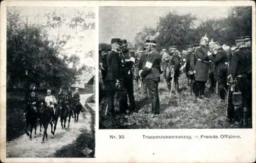 Ak Schweiz, Truppenzusammenzug 1905, Fremde Offiziere