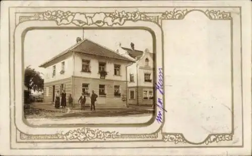 Passepartout Foto Ak Wolfertschwenden im Unterallgäu, Wohnhaus, Anwohner