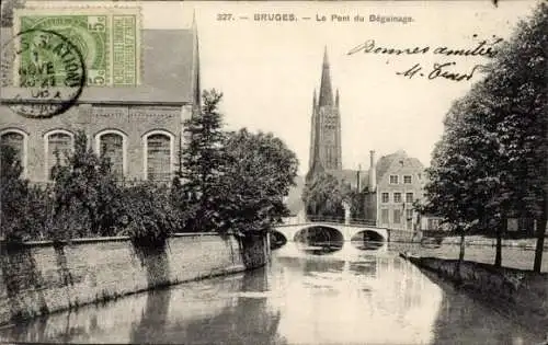 Ak Brügge Brügge Flandern Westflandern, Pont du Beginenhof