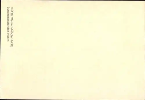 Ak Politiker Werner Maihofer, Bundesminister des Innern, Portrait, Autogramm