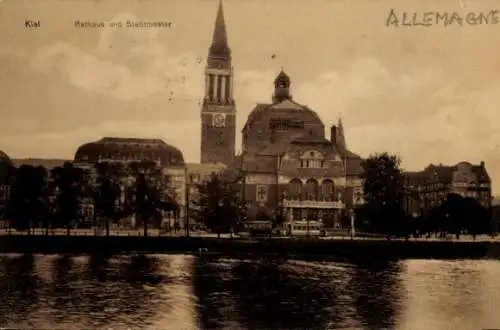 Ak Kiel, Rathaus, Stadttheater