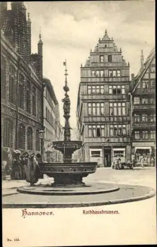 Ak Hannover in Niedersachsen, Rathausbrunnen