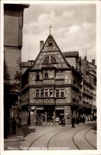 Ak Mainz am Rhein, Augustinerstraße, Fachwerkhaus