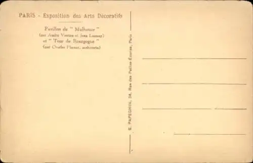 Ak Internationale Ausstellung für dekorative Kunst, Paris 1925, Mulhouse-Pavillon