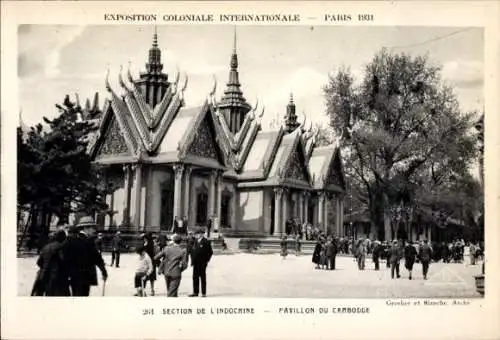 Ak Internationale Kolonialausstellung, Paris 1931, Kambodscha-Pavillon