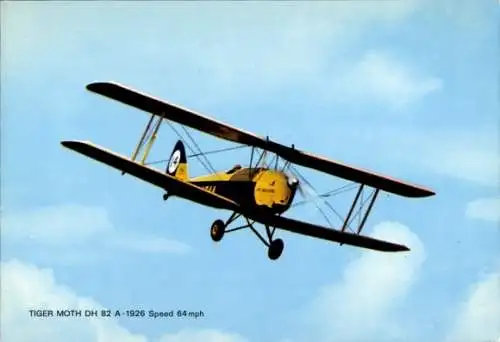 Ak Britisches Militärflugzeug, Doppeldecker Tiger Moth DH 82 A-1926