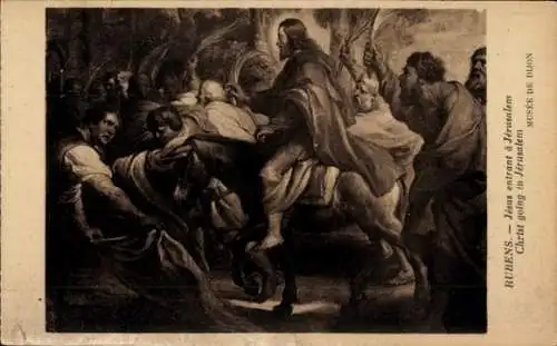 Künstler Ak Rubens, Jesus entrant a Jerusalem