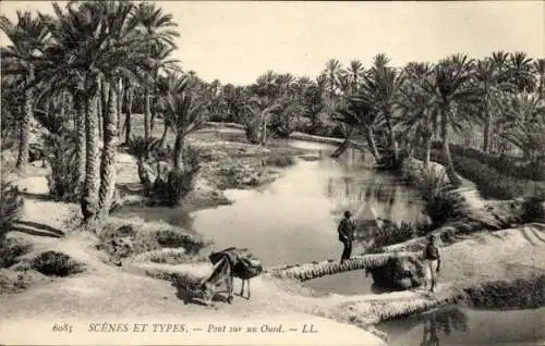 Ak Scenes et Types, Pont sur un Oued