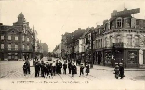 Ak Tourcoing Nord, Rue Carnot