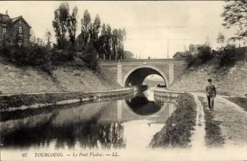 Ak Tourcoing Nord, Le Pont Viaduc