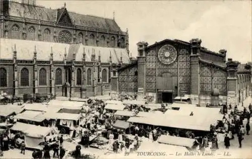 Ak Tourcoing Nord, Les Halles le Lundi